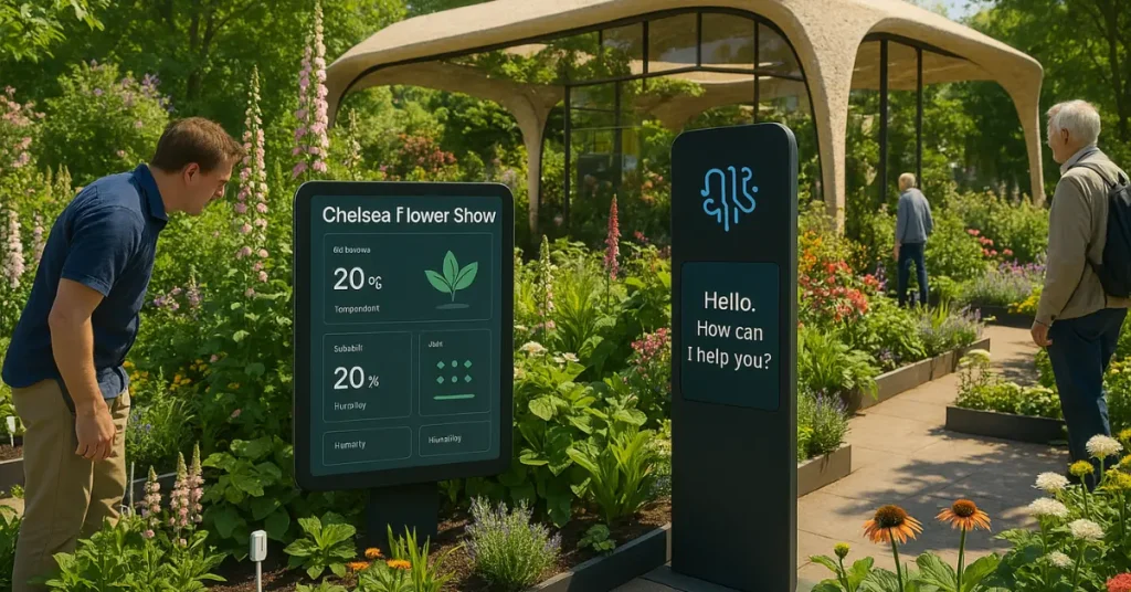 Futuristic garden exhibit.