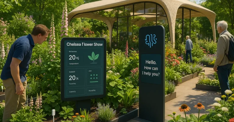 Futuristic garden exhibit.