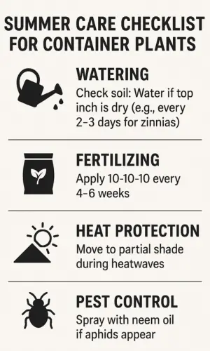 Summer Care Checklist for Container plants.